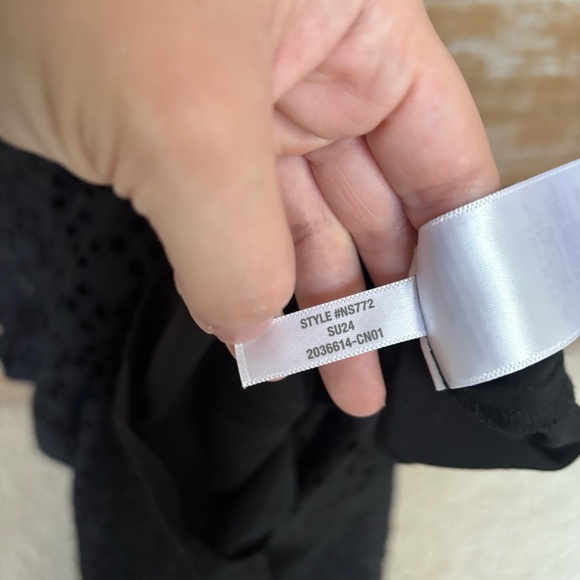 Madewell V Neck Eyelet Maxi Dress Black Preppy Boho Western Womens 12 - Picture 7 of 8